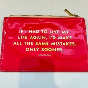Kate Spade vinyl accessory pouch, hot pink
